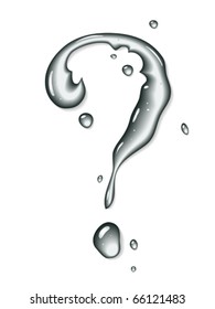 Vector water question mark - water font