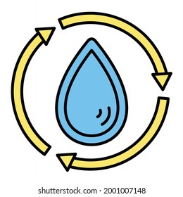 Vector Water Recycle Filled Outline Icon Design
