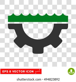 Vector Water Service Gear EPS vector pictogram. Illustration style is flat iconic bicolor green and gray symbol on a transparent background.