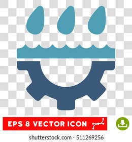 Vector Water Shower Service Gear EPS vector pictogram. Illustration style is flat iconic bicolor cyan and blue symbol on a transparent background.