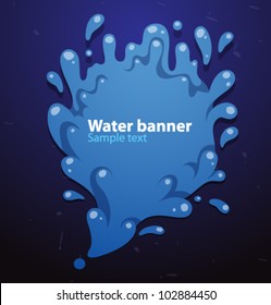 Vector water speech banner 3