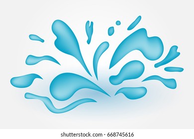 Vector water splash. Abstract blue splash.