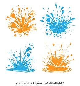 Vector water splash brush, water splash in vector Vector illustration.