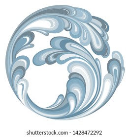 Vector water splash circle. Water Isolated Illustration