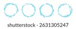 Vector water splash circle logo icon. Round water splash flat frame liquid abstract background design