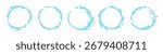 Vector water splash circle logo icon. Round water splash flat frame liquid abstract background design