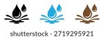 Vector Water Splash Icons in Fluid Drop Elements Pack. Colorful water drop icon. Drop Water, Splash Water Icon Vector Logo Template Illustration Design. Vector EPS 10.