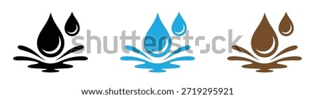 Vector Water Splash Icons in Fluid Drop Elements Pack. Colorful water drop icon. Drop Water, Splash Water Icon Vector Logo Template Illustration Design. Vector EPS 10.
