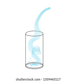 Vector water splash pour in glass set. Vector isolated transparent illustration. Healthy vitamin drink, breakfast, diet and nutrition.