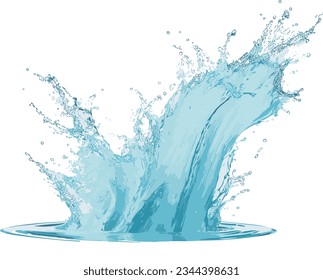 Vector water splash realistic illustration