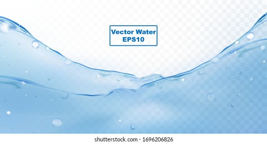 vector Water splash and ripple bubbles over white background