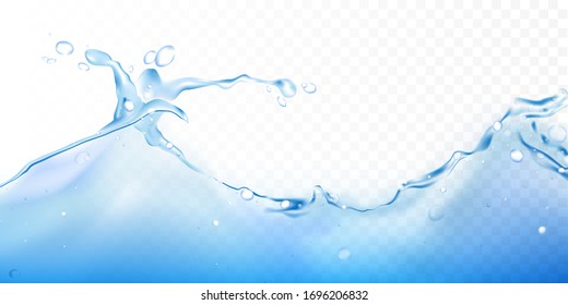 vector Water splash and ripple bubbles over white background