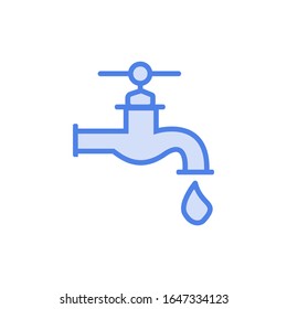 Icono de contorno lleno de agua de vectores aislado en fondo blanco