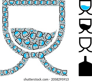 Vector water tank collage is constructed from repeating itself water tank pictograms. Recursion mosaic from water tank.