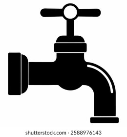 Vector water tap on white background.