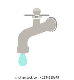 vector water tap sign drop sign isolated - plumbing illustration symbol - flow water illustration sign symbol