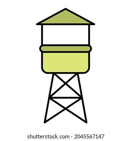 Vector Water Tower Filled Outline Icon

