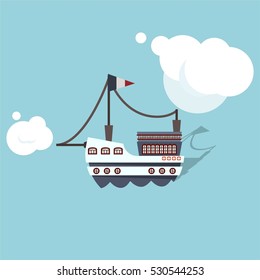 Vector water transport, ship