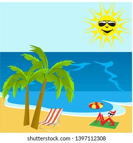 vector water and tropical summer 