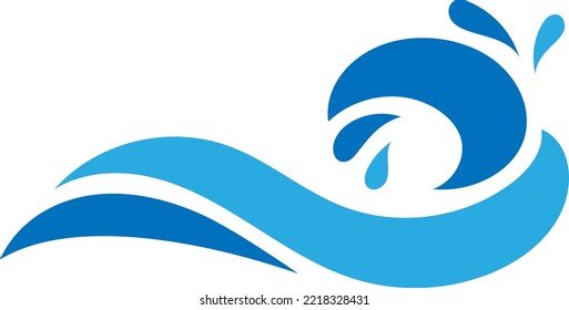 Swoosh con el logotipo de la ola de agua del vector