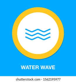 Vector Water Wave,  River Water Illustration - Nature Element, Ocean Or Sea Symbol