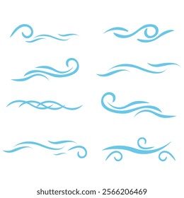 Vector water waves, Aqua waves background, Ocean and sea waves, Water wave icon vector illustration, Sea waves sketch. . vector illustration