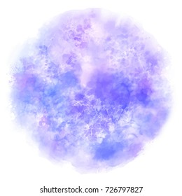 Vector watercolor abstract background. Blue watercolor texture
