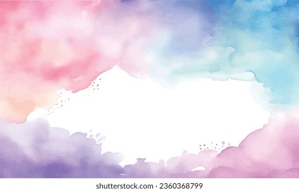 Vector watercolor abstract background, pattern, texture, paint splashes, pastel colors