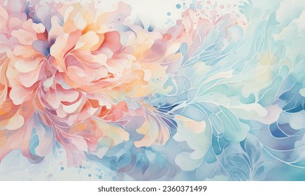 Vector watercolor abstract background, pattern, texture, paint splashes, pastel colors