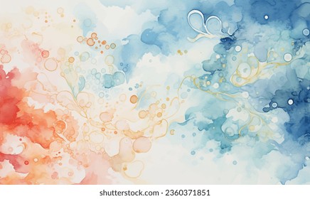 Vector watercolor abstract background, pattern, texture, paint splashes, pastel colors