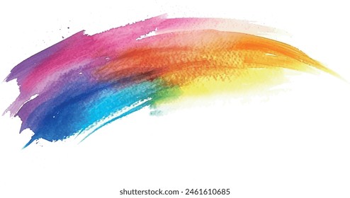 Vector watercolor abstract background, rainbow, hand painting on paper, texture isolated, white background, for text, banner, card, invitation, design for banner, logo, brand