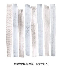 Vector watercolor abstract background, stylish vertical stripes in gray and blue colors brush strokes