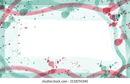 Vector watercolor abstract background in a trendy style. Template, banner, card, poster. Hand drawing. Pastel  pink and blue color. White background. 