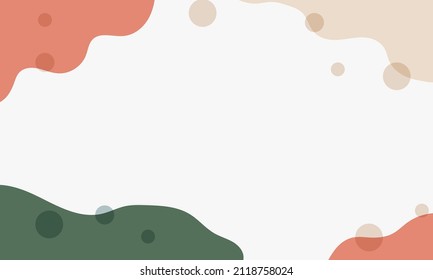 Vector watercolor abstract background in a trendy style. Template, banner, card, poster. Hand drawing. Pastel  beige and green colors. White background. 
