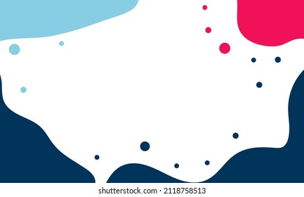 Vector watercolor abstract background in a trendy style. Template, banner, card, poster. Hand drawing. Pastel bright pink and blue color. White background. 
