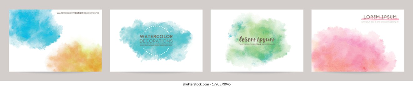 vector watercolor abstract backgrounds with white space for text. for wedding, greetings, birthday