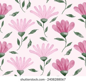 Patrón de flor abstracto de acuarela vectorial