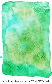 Fondo verde abstracto de acuarela vectorial con rayas amarillas para postales