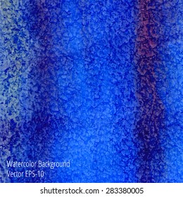 vector watercolor abstract grunge background in blue colors