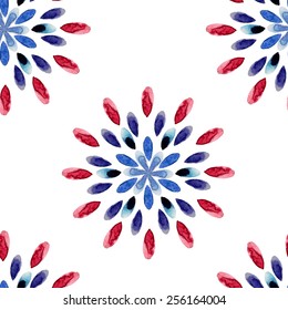 Vector watercolor abstract pattern with colorful rainbow drops.