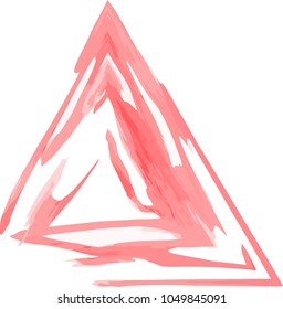 Vector Watercolor Abstract Red Splash. Triangle color shape.