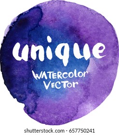 Vector watercolor abstract spot round shape background. Hand drawn watercolor on paper textures.