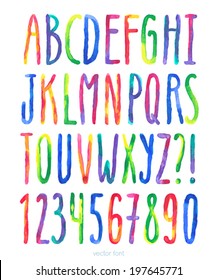 Vector watercolor alphabet