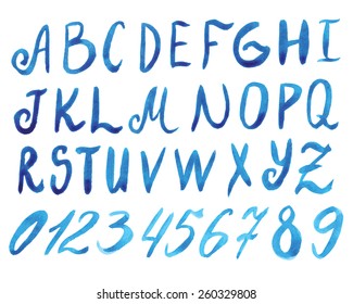 vector watercolor alphabet