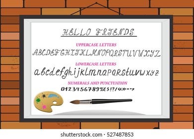 Vector Watercolor Alphabet. Hand Lettering and Typographic art for Designs. Brush Typography. Handwritten style font