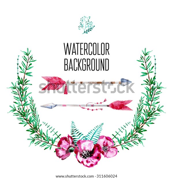 Vector Watercolor Arrow Background Hand Painted Stock Vector