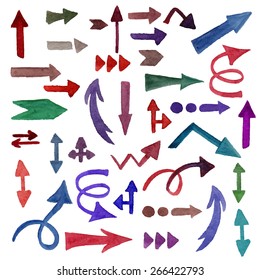 Vector Watercolor Arrows, they can be used separately