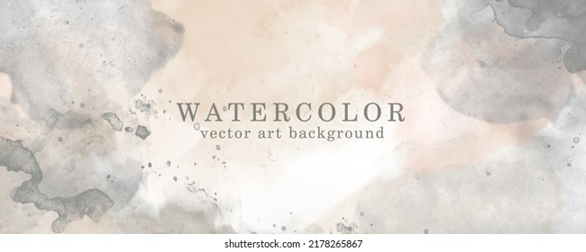 Vector watercolor art background. Hand drawn grey grunge abstract vector illustration for background, cover, cover, flyers, poster. Vintage dirty surface. Brush strokes and splashes. Textured blank.