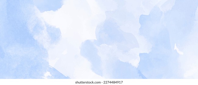 Vector watercolor art background. Hand drawn blue vector texture. Hand painted pastel watercolor texture for cards, flyer, poster, banner, and cover. Brushstrokes and splashes. Template for design.	
