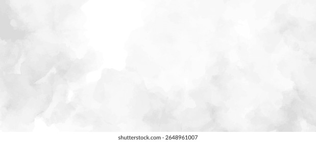 Vector watercolor art background. Hand drawn winter grey abstract vector illustration for cover, interior decor and other users. Vintage grunge texture. Clouds. Monochrome brush strokes. Empty blank.